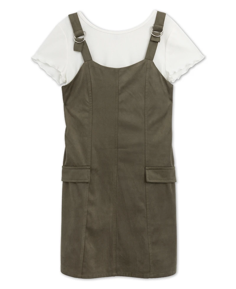Speechless Girls' 7-16 Short-Sleeve T-Shirt and Dress, 2-Piece Set