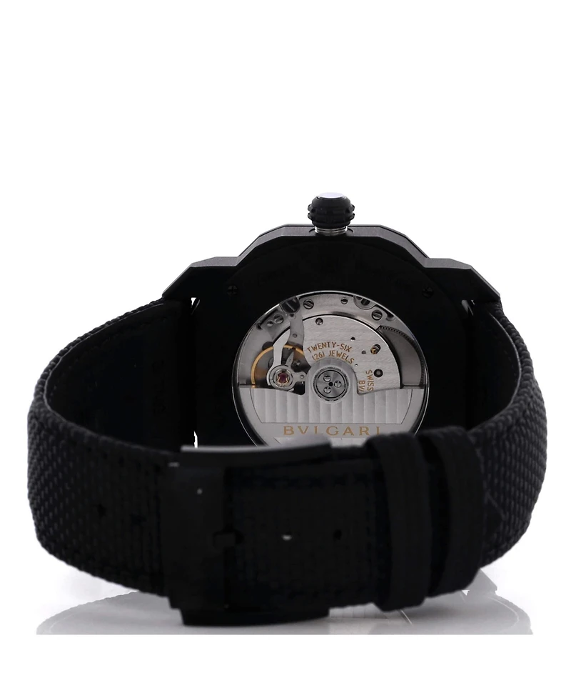 Pre-Owned Bvlgari Octo Roma Worldtimer Automatic Watch in Stainless Steel and Rubber 41mm