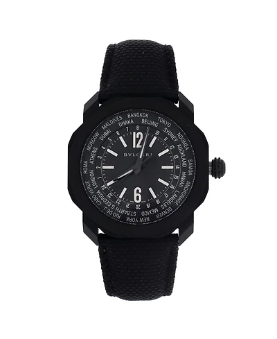 Pre-Owned Bvlgari Octo Roma Worldtimer Automatic Watch in Stainless Steel and Rubber 41mm