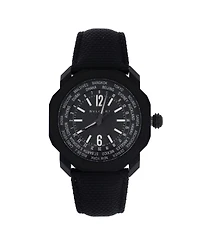 Pre-Owned Bvlgari Octo Roma Worldtimer Automatic Watch in Stainless Steel and Rubber 41mm
