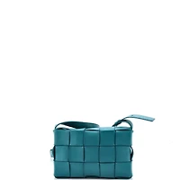 Pre-Owned Bottega Veneta Small Cassette Crossbody Bag Maxi Intrecciato Leather