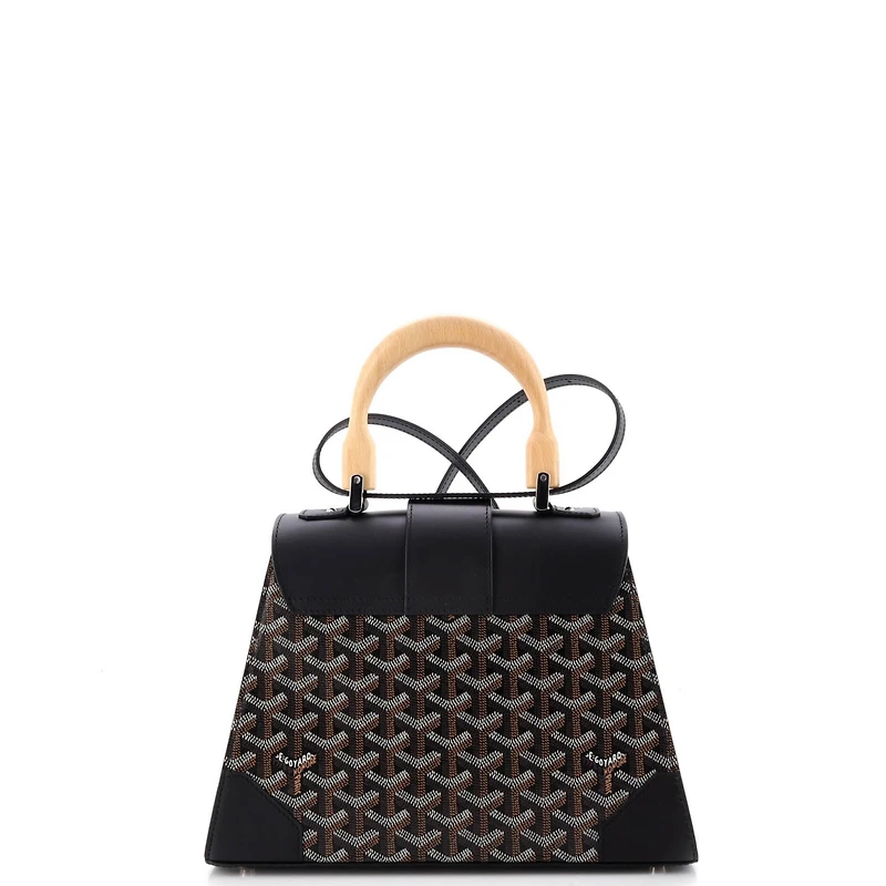 Pre-Owned Goyard Pm Saigon Top Handle Bag Coated Canvas with Leather
