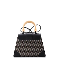 Pre-Owned Goyard Pm Saigon Top Handle Bag Coated Canvas with Leather