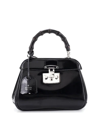 Pre-Owned Gucci Mini Lady Lock Bamboo Top Handle Bag Leather