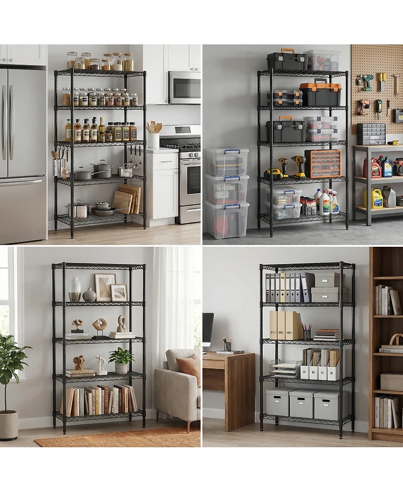 Streamdale Furniture 5-Tier Heavy-Duty Wire Shelving Unit - Metal Storage Rack