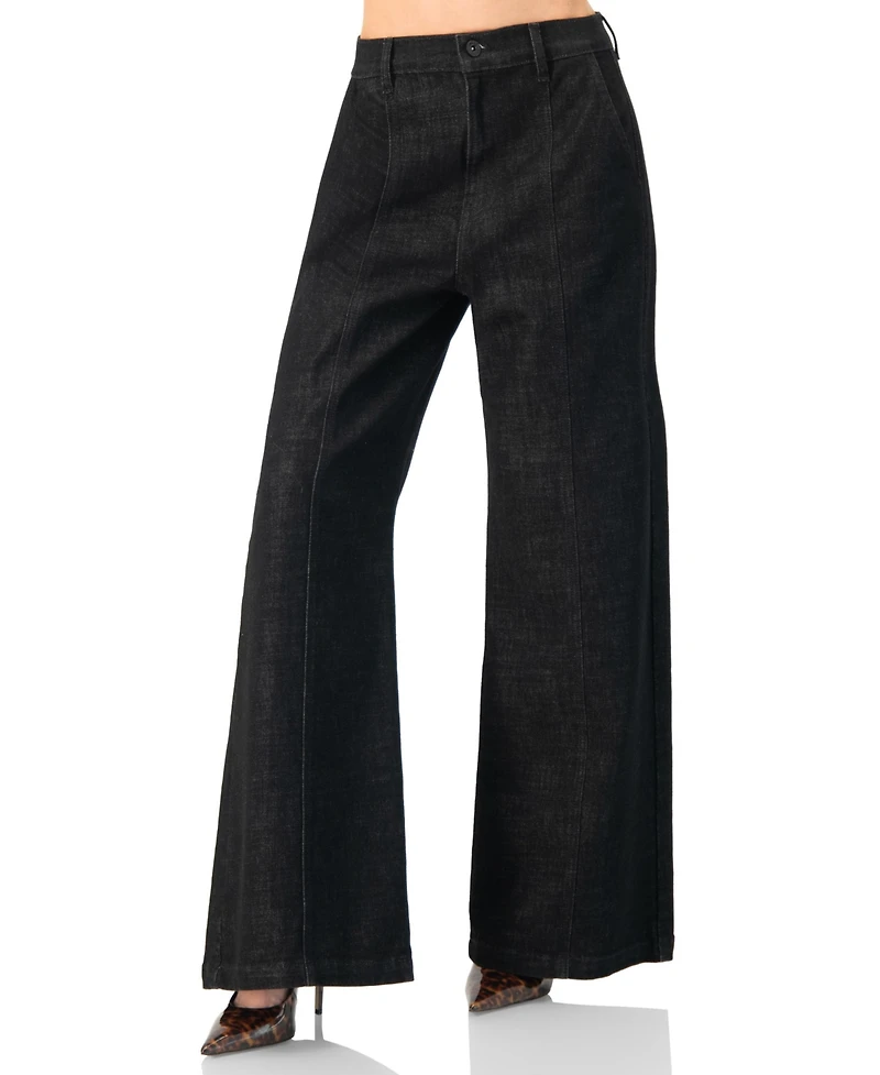 Ivonne Women's High-Waisted Wide-Leg Denim Jeans