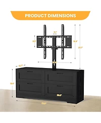 gaomon TV Stand with Mount for Tvs , Media Console 4 Drawers and Adjustable Bracket