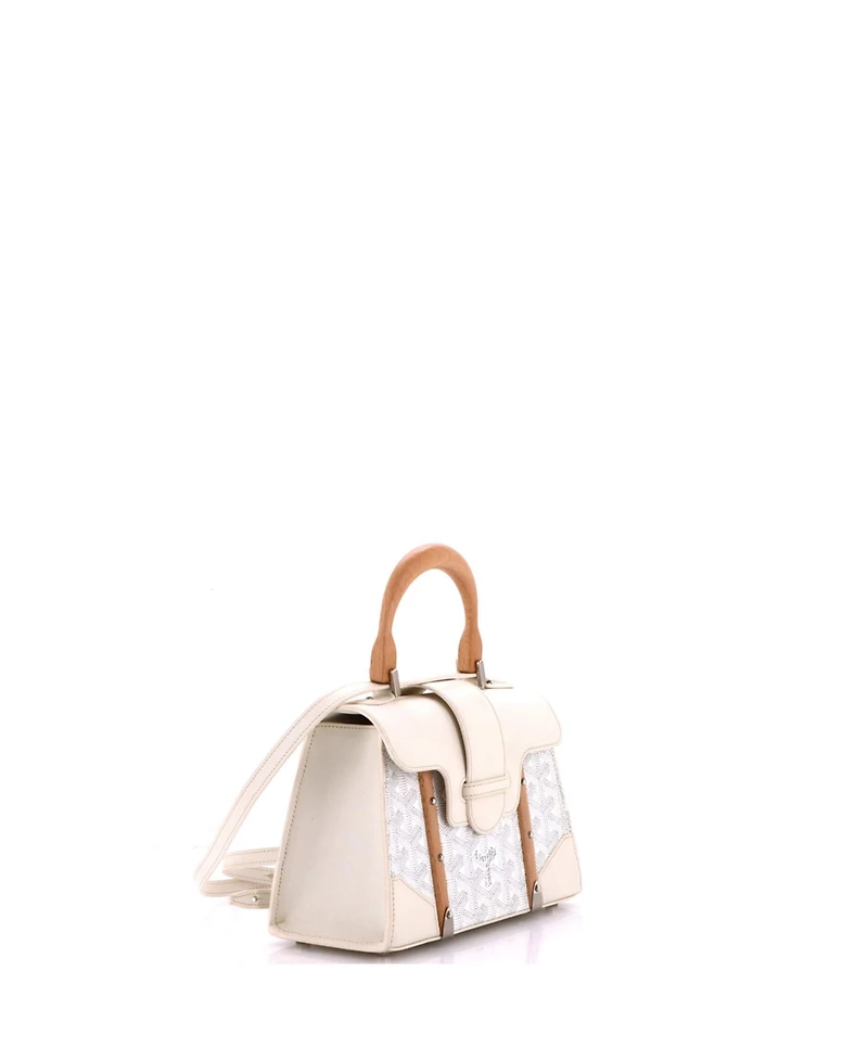Pre-Owned Goyard Mini Structured Saigon Top Handle Bag Coated Canvas with Leather