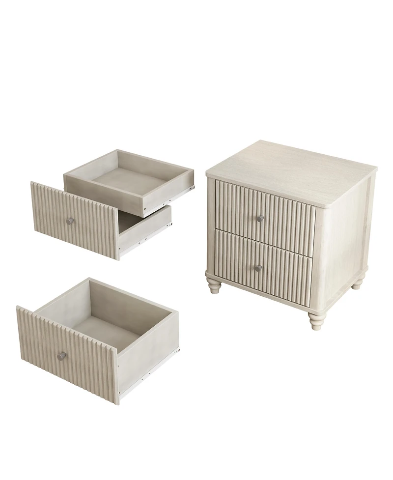 sumyeg 21.65" Wood Storage Cabinet with Metal Handle
