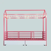 Streamdale Furniture Kids House Floor Bed Frame with Roof