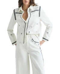 Scalpers Women's Ethnic Denim Print Shirt