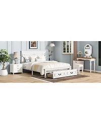 Streamdale Furniture Led Storage Bed with Usb and Pinewood Frame