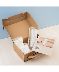 John Bead Decorative Candle Making Kit, White Striped Cylinder Shape Diy Art Kit for Home Decor Accessories