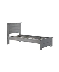 Max & Lily Bed Frame with Panel Headboard, Modern Farmhouse Solid Wood Platform