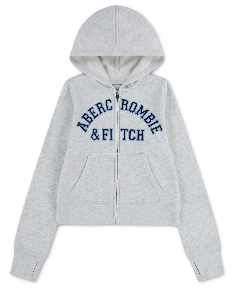 abercrombie kids Girls' 7-16 Logo Full-Zip Hoodie