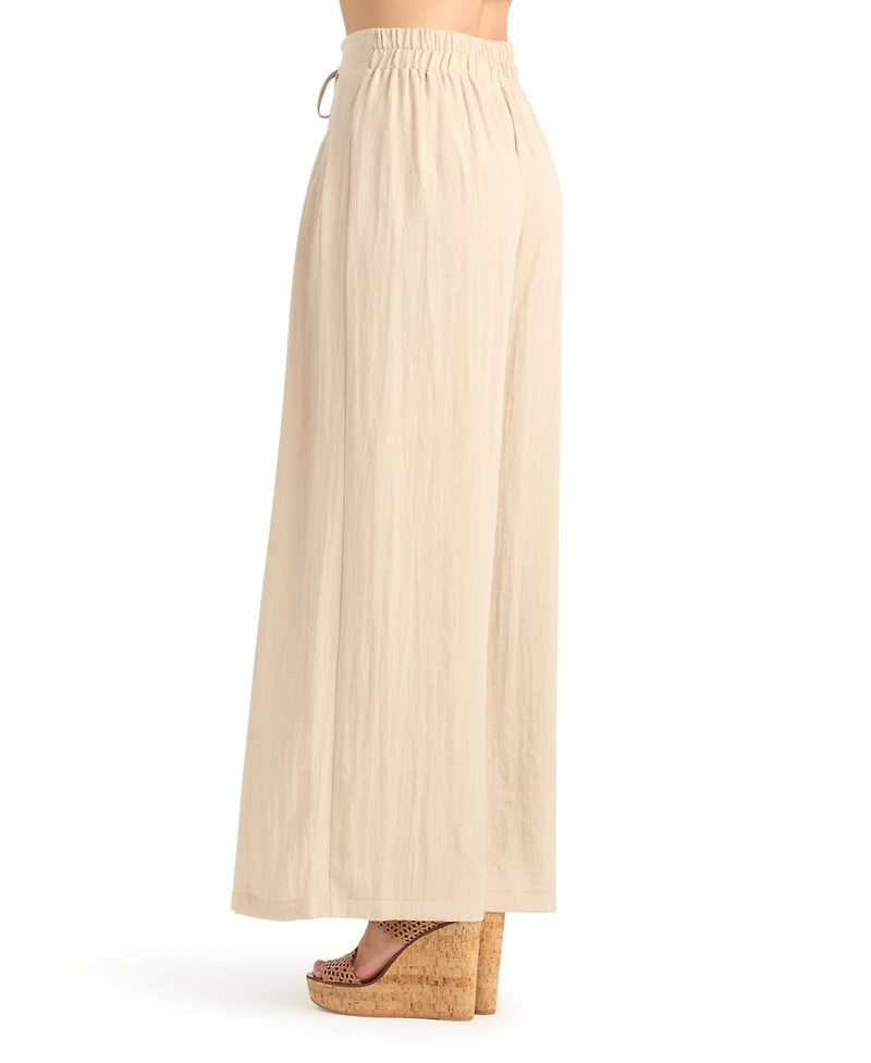 Bcx Women's Gauze Tie-Waist Pull-On Pants
