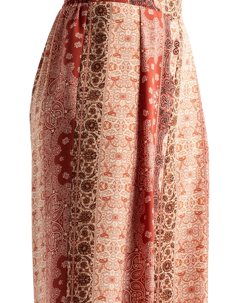 Bcx Women's Printed Wide-Leg Pull-On Pants