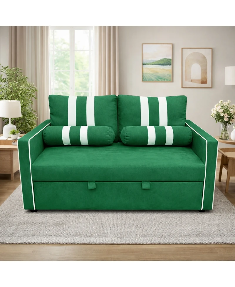Streamdale Furniture 2-Seater Pull-Out Sofa Bed with Usb and Storage