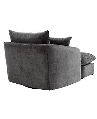 Streamdale Furniture Swivel Accent Chair with Ottoman and 3 Pillows