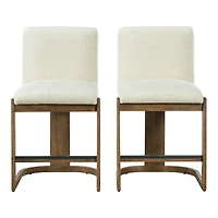 Streamdale Furniture 24" Counter Height Linen Wood Upholstered Bar Stools