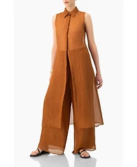 Ivonne Women's Sleeveless Collared Tunic