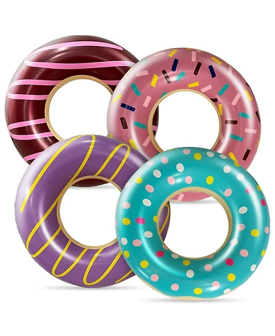 Gnuadz 4 pack Donut Pool Floats Swim Rings Inflatable Tube