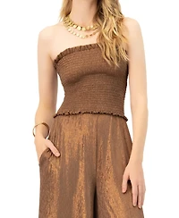 Ivonne Women's Strapless Wide Leg Jumpsuit