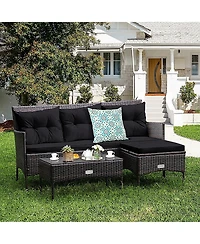 SUGIFTPatio Furniture Sectional Set with Cozy Cushions