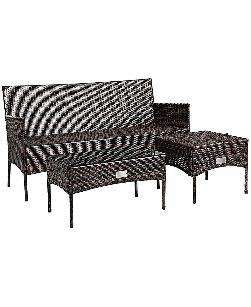SUGIFTPatio Furniture Sectional Set with Cozy Cushions