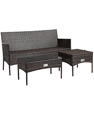 SUGIFTPatio Furniture Sectional Set with Cozy Cushions