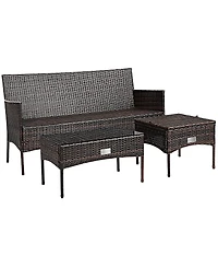 SUGIFTPatio Furniture Sectional Set with Cozy Cushions