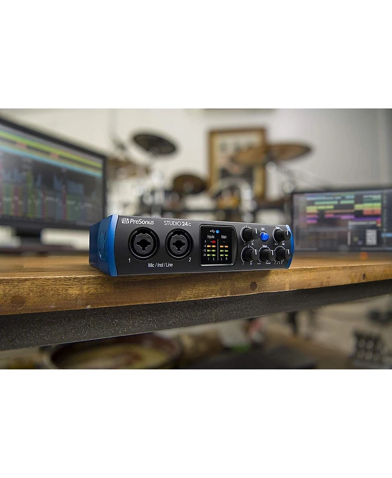 Studio 24c Usb C 2x2 Audio Interface Bundle with Cr style Monitors, Daw & Recording Kit