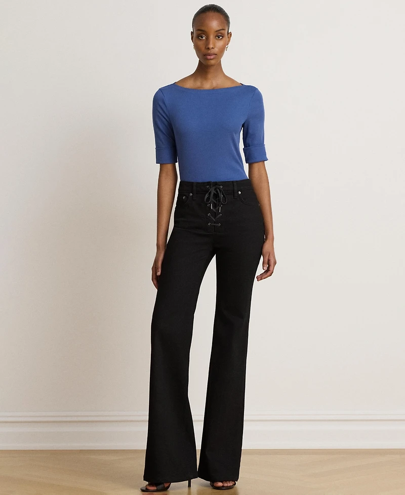 Lauren Ralph Stretch Cotton Boatneck T-Shirt