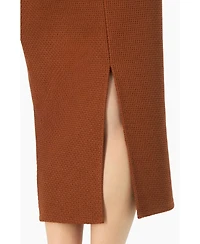 Ivonne Women's Textured Knit Midi Skirt with Back Slit