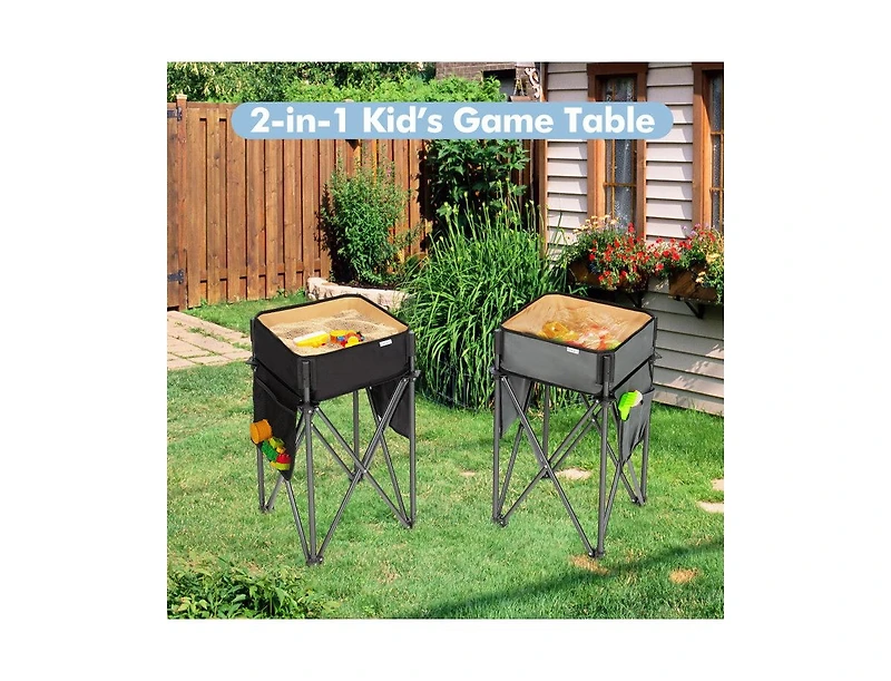 Lucky One 2 Pack Folding Camping Tables with Storage Sink, Portable Picnic