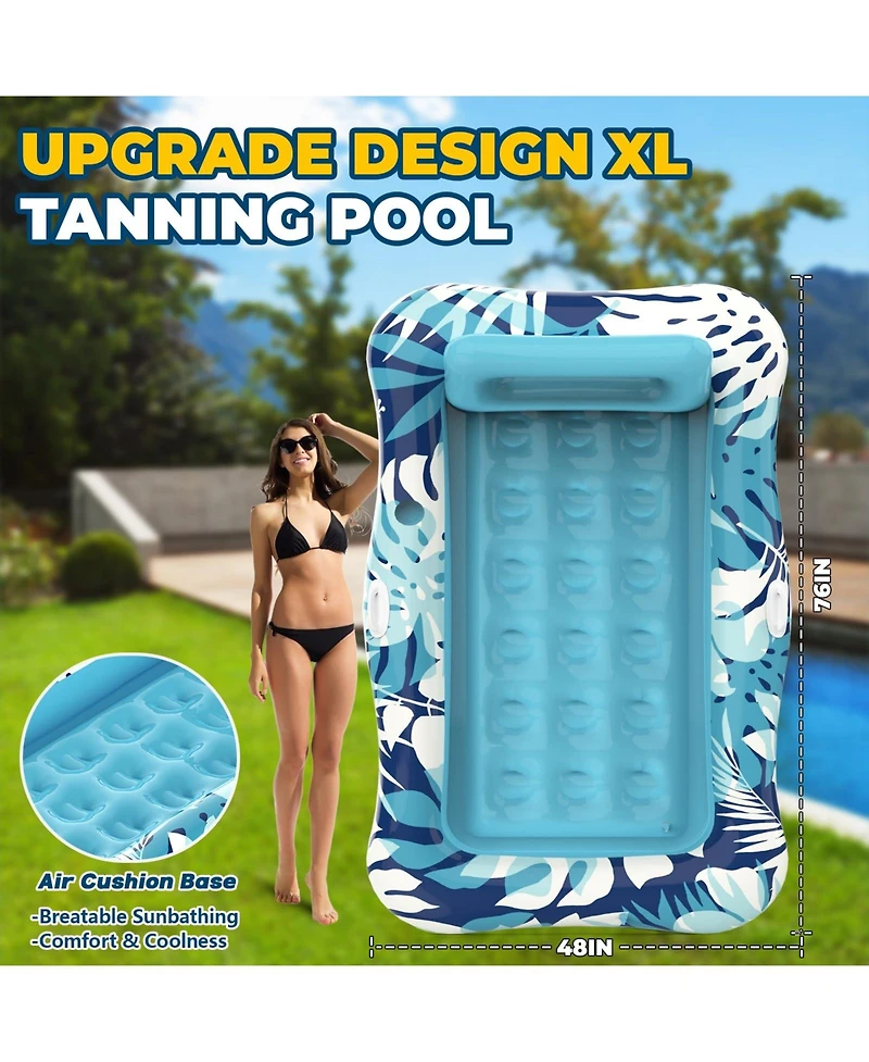 Gnuadz 76"x48" Pool Float Tanning Lounger Inflatable Raft