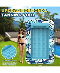 Gnuadz 76"x48" Pool Float Tanning Lounger Inflatable Raft