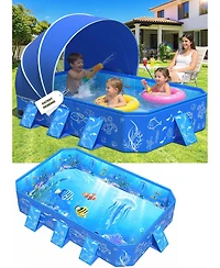 Gnuadz Kiddie Pool Non-inflatable Portable Foldable Shade Backyard Pop Up Beach
