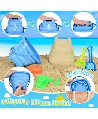 Gnuadz 25-piece Beach Sand Toys Dump Truck Bucket Shovel Rake Dinosaur Molds Mesh Bag