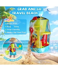 Gnuadz 19-piece Sand Toys Set Water Wheel Bucket Molds Mesh Bag Kids Beach Play Kit