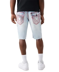 True Religion Men's Ricky Super T Fray Flap Denim Shorts