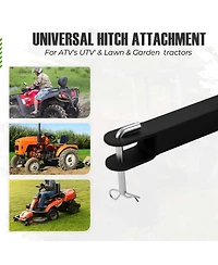 homfan Heavy-Duty Atv Dump Cart w/ 1600 lb Capacity and , Tow-Behind Utility Trailer Foot Pedal Release and All-Terrain Tires