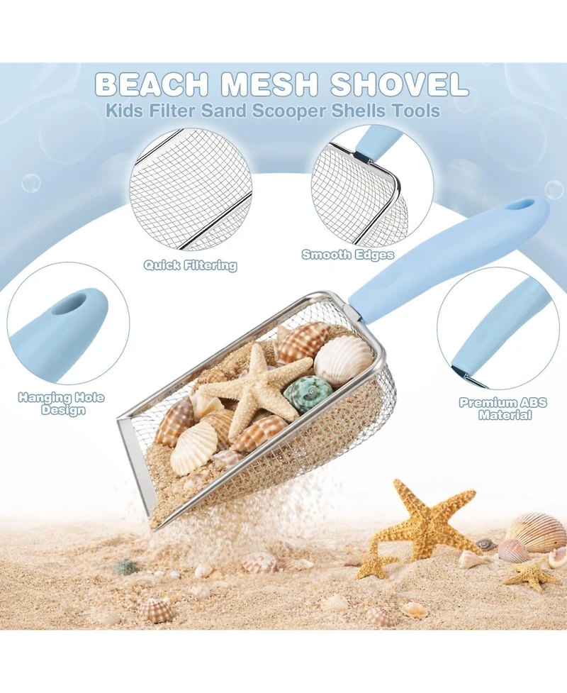 Gnuadz Mesh Shovel Collapsible Bucket Filter Scooper Shell Sifter Sandbox Toys
