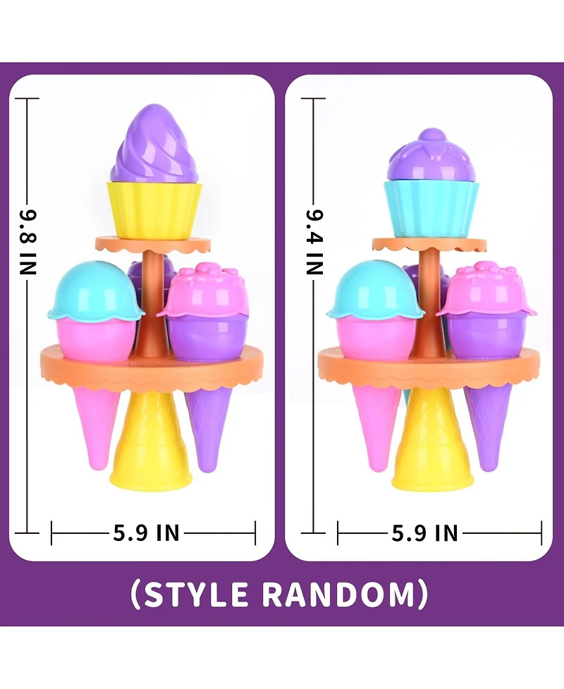 Gnuadz 14-piece Beach Toys Ice Cream Sand Molds Shovels Mesh Bag