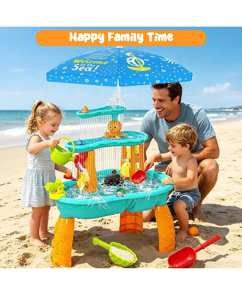 Gnuadz Water Table Sand Activity Umbrella Accessories Outdoor Play Toy