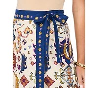 Vince Camuto Women's Printed Faux Wrap Midi Skirt