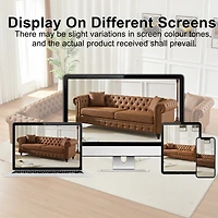 Streamdale Furniture Tech Fabric Chesterfield Sofa with Rolled Arms and Cushions