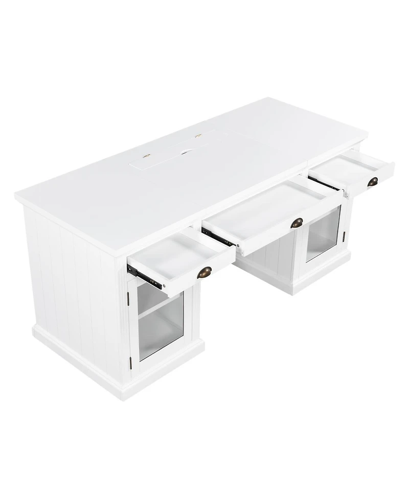 Streamdale Furniture Modern Executive Desk with Storage and 3 Drawers