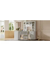 Streamdale Furniture L-Shaped Desk with Storage, Power Outlet