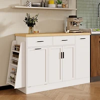 Streamdale Furniture Kitchen Island with Storage and Spice Rack